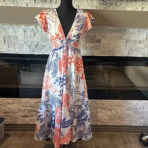 FARM Rio Mixed Lobster V-Neck Maxi Dress XS